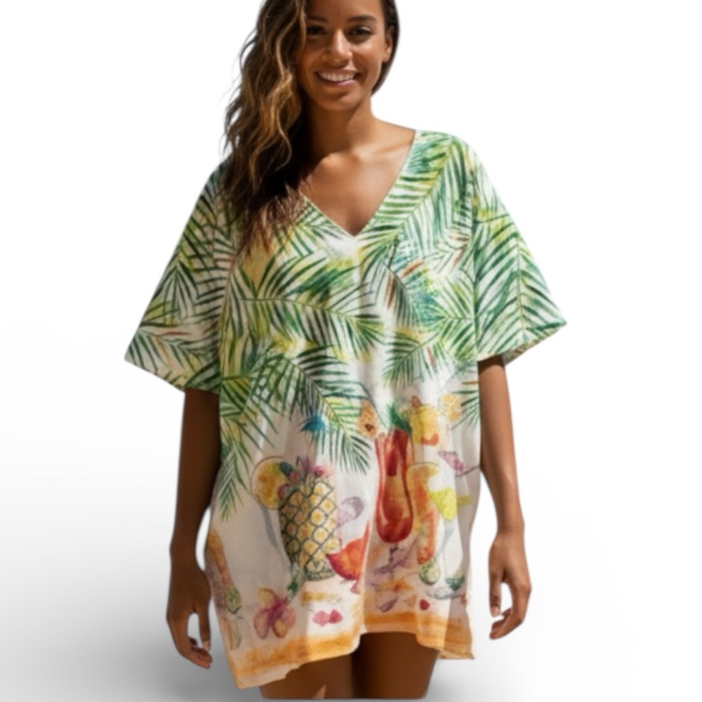 Ellen Negley Wearable Art Tropical Beach Coverup Five O’Clock Favorite Large